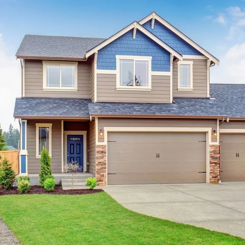 Beautiful house with blue siding