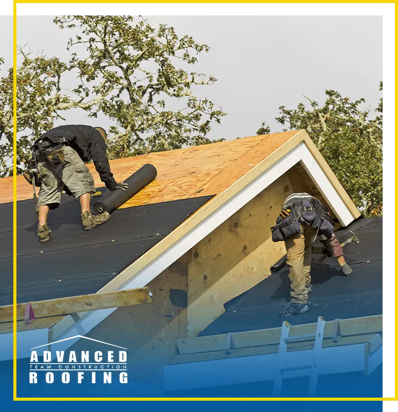 Roofing worker repairing storm damage